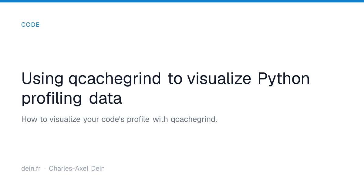 Using qcachegrind to visualize Python profiling data | dein.fr